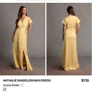 Azazie Nathalie Dandelion Floral Maxi Dress